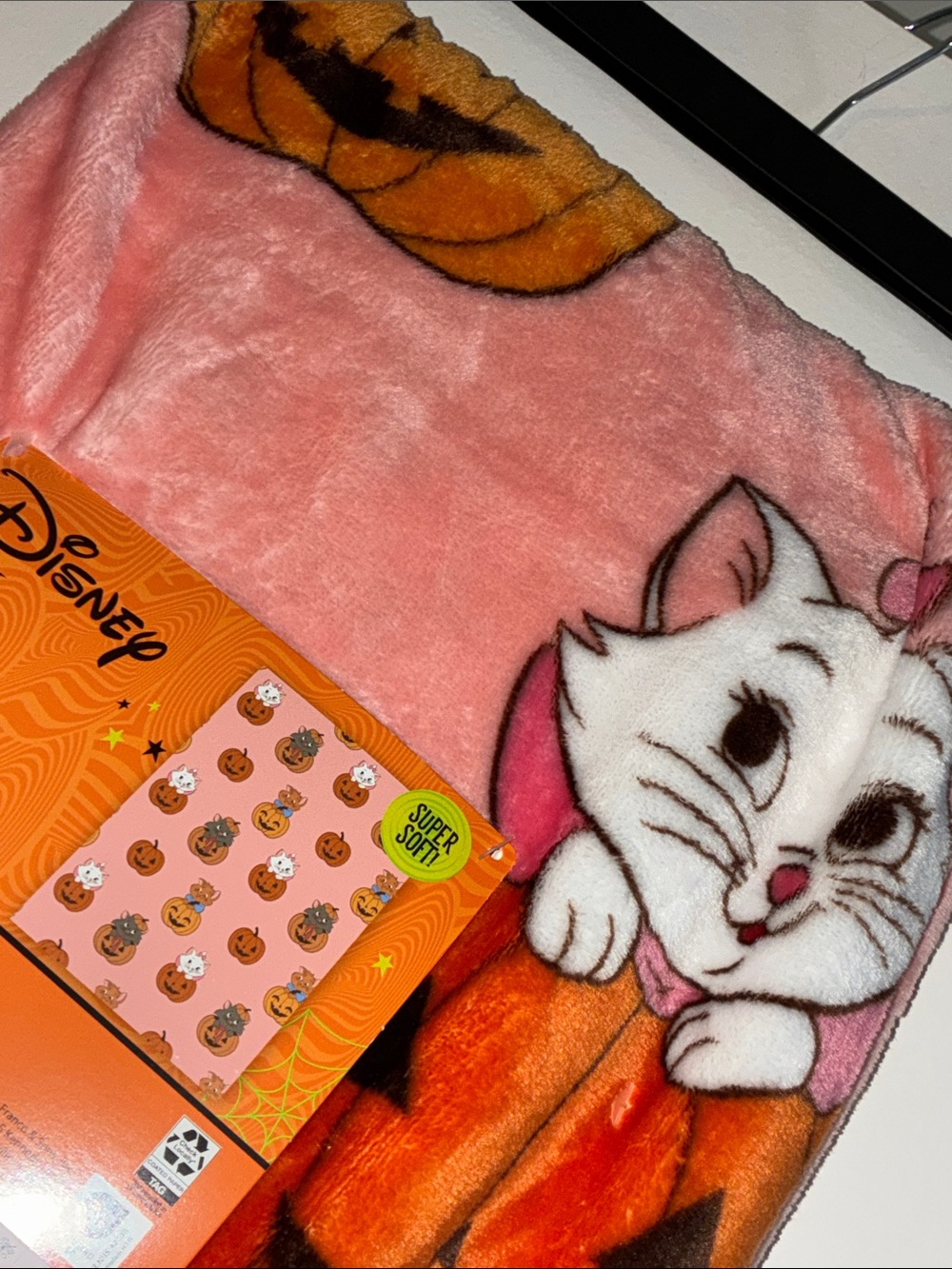 Aristocats pink plush Halloween throw blanket